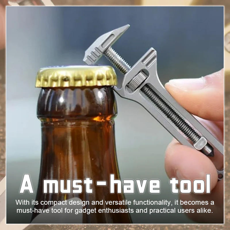Multifunctional Compact Wrench with Integrated Bottle Opener and Measuring Scale for DIY, Camping and Outdoor Use | Sansoti