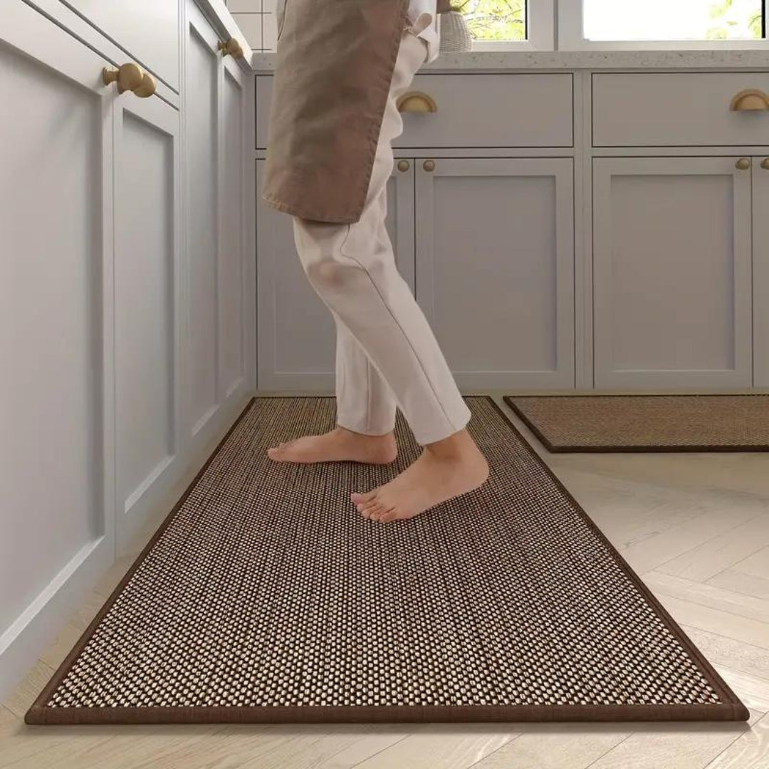Keukenmat Set PVC Schuim Antislip 45x120 45x70 cm Beige Keuken Runner Comfortmat Vlekbestendig Werkruimte | Sansoti