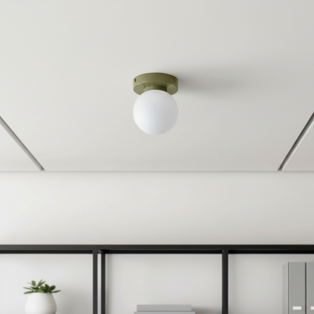 Glas-Kugel Wand- und Deckenleuchte mit farbiger Scheibe 12×10cm G9 LED 3000K Warmweiß 110-240V Festverdrahtet | Sansoti