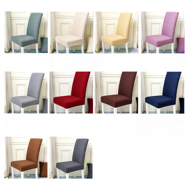 Elastische Stoelhoes Set 4 Stuks Stretch Beschermer Universeel Wasbaar Effen Kleuren Eetkamer Stoelhoezen | Sansoti