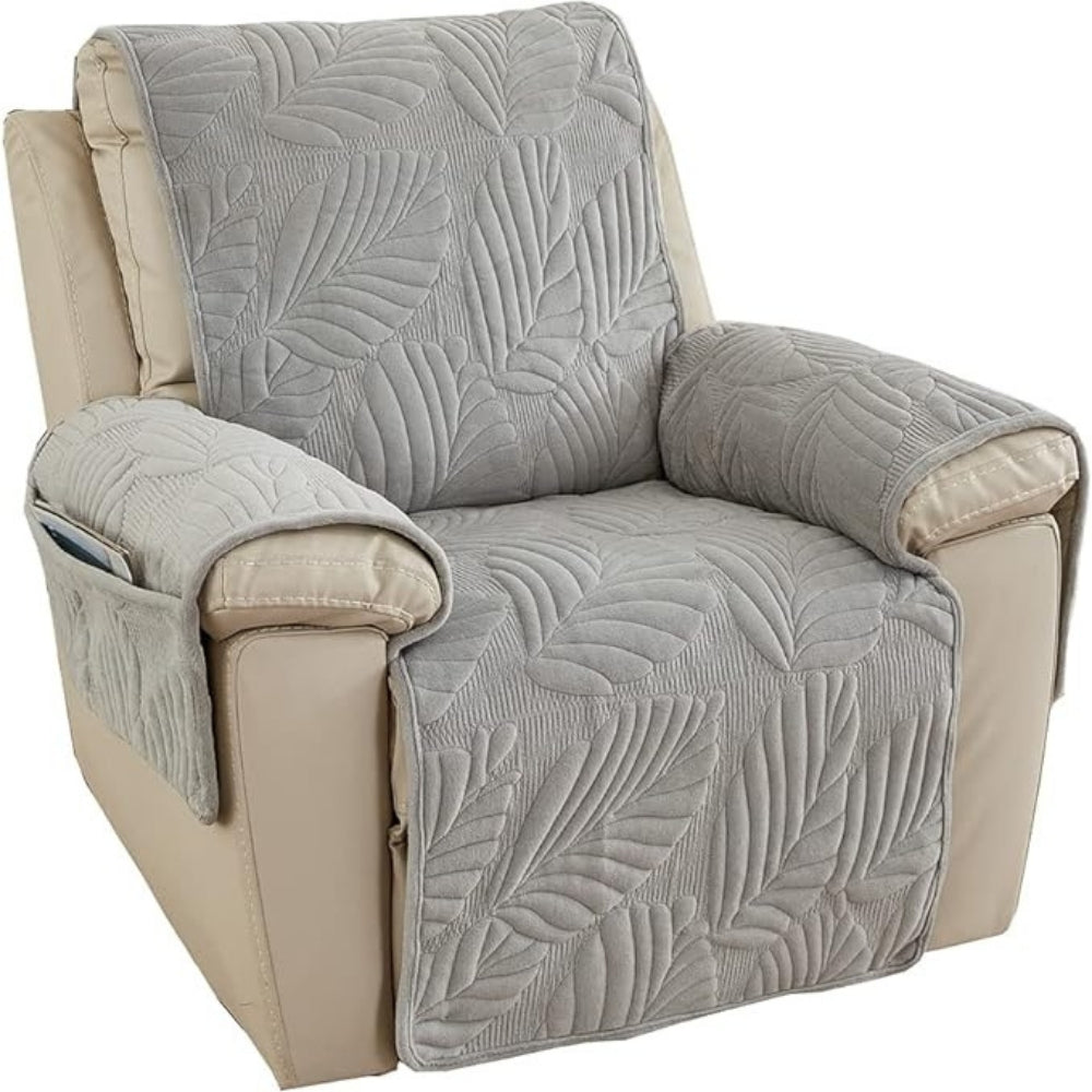Stoelhoes voor Relaxstoel met Bladpatroon – Universele Slipcover voor Fauteuil Bescherming tegen Vlekken – Antislip Hoes met Groen Motief | Sansoti