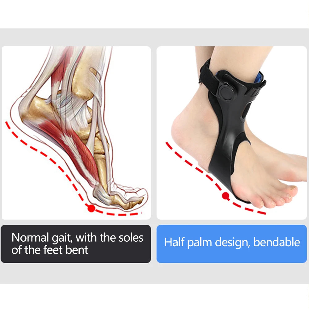 Enkelsteun Brace met Opblaasbaar Luchtkussen voor Voetreflex Correctie Licht en Ademend Orthopedische Voetorthese met Verstelbare Gespen | Sansoti