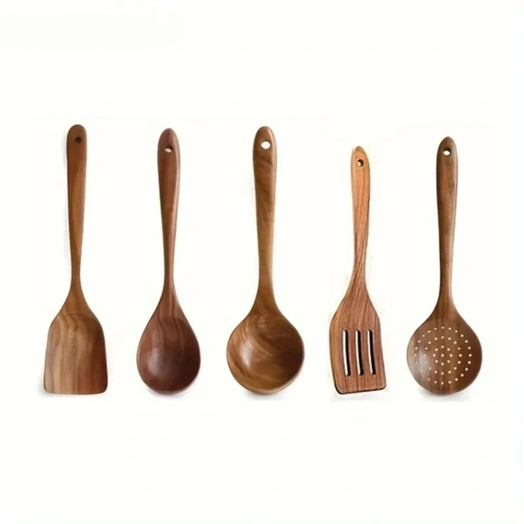 Ustensiles de cuisine bois de noyer naturel set spatule cuillère ustensiles de cuisson bois premium | Restfield