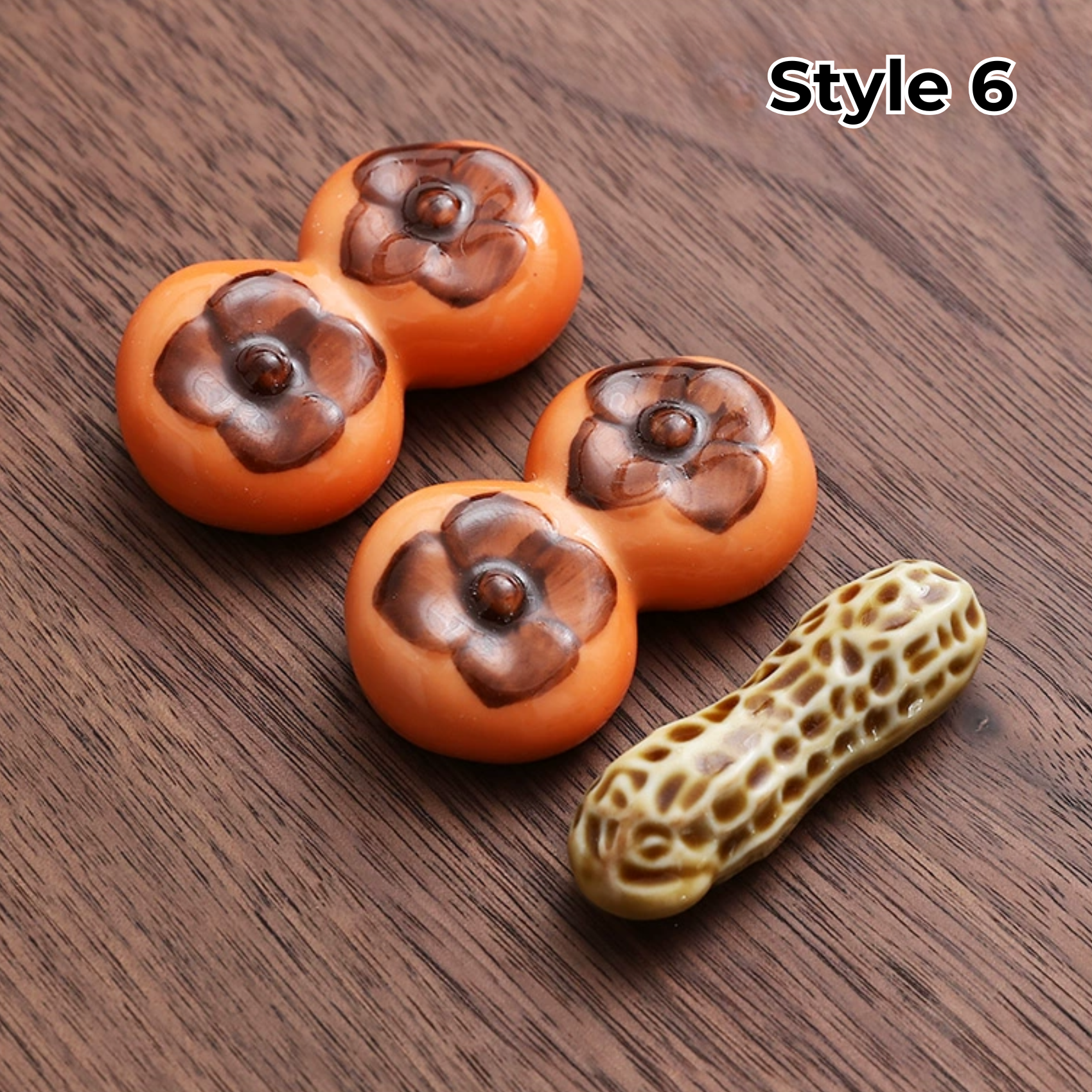 Support à baguettes en céramique avec motifs animaux et fruits – Lot de 3 | Sansoti