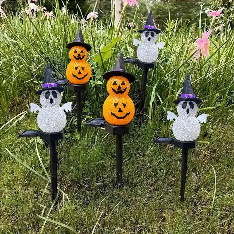 Lampe de jardin solaire avec citrouille 3D ou fantôme de 44 cm, éclairage d’ambiance d’Halloween, éclairage extérieur décoratif | Sansoti