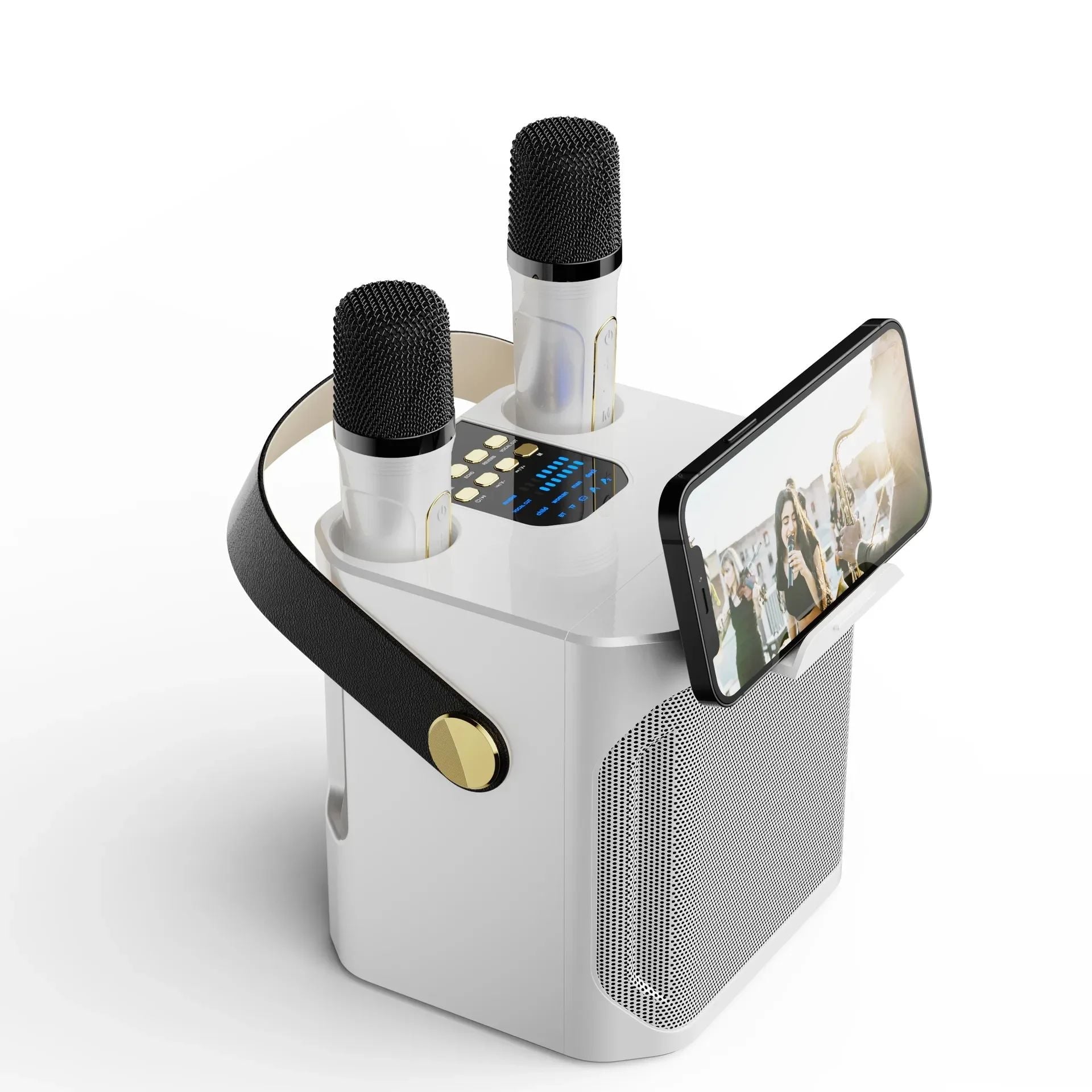 Enceinte Bluetooth karaoké avec 2 micros, son stéréo surround 360° | Restfield