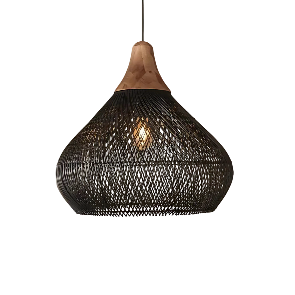 Rotan Hanglamp Boho Natuur Ø40 Ø50 Ø60 Zwart Of Naturel LED | Sansoti