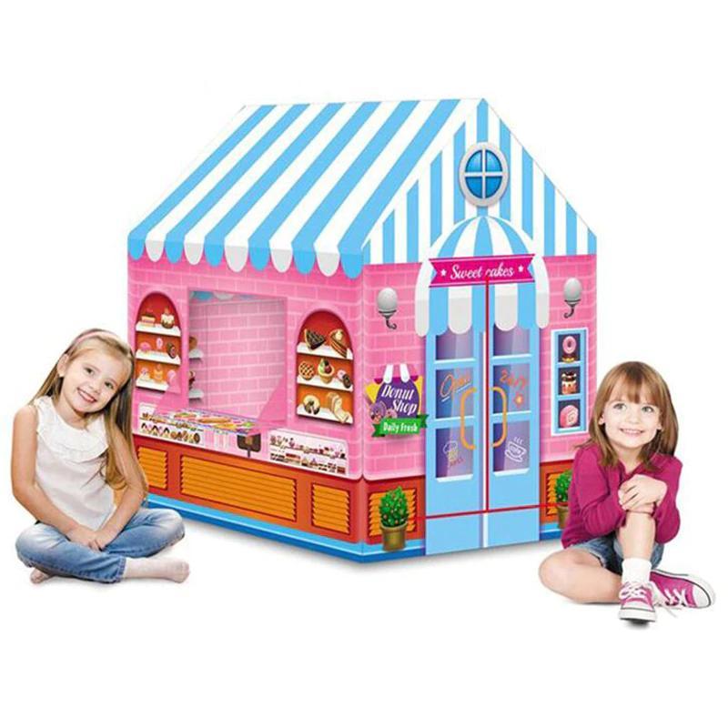 Tente de jeu boulangerie pop-up, maison de jeu 103 x 93 cm, intérieur et extérieur, jeu créatif de rôle, jouet pliable | Sansoti