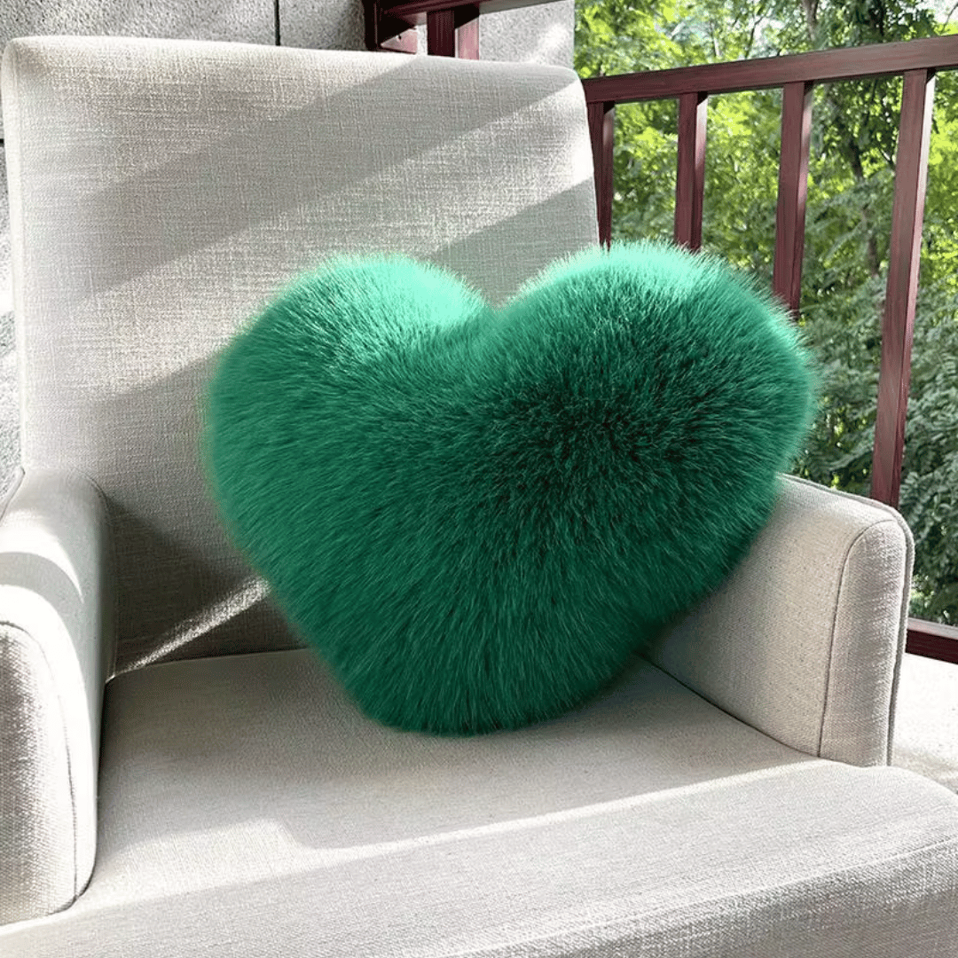 Hartvormig Sierkussen Nepbont 32x40cm Zacht Decoratief Kussen voor Bank Bed Stoel Woonkamer Slaapkamer | Sansoti