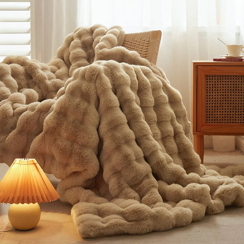 Zachte Imitatiebont Plaid - Pluizige Warme Deken voor Bank en Bed - 160x200 cm | Sansoti