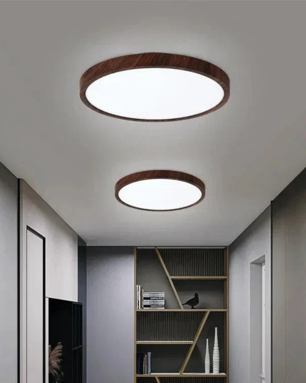 Ultraslanke Plafondlamp Hout 30cm 40cm Moderne Woonkamer Slaapkamer Verlichting | Sansoti