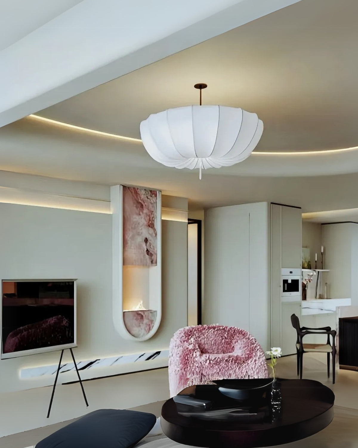 Luxe Wolkvormige Plafondlamp Met Zachte Sfeerverlichting In Frans Design | Sansoti