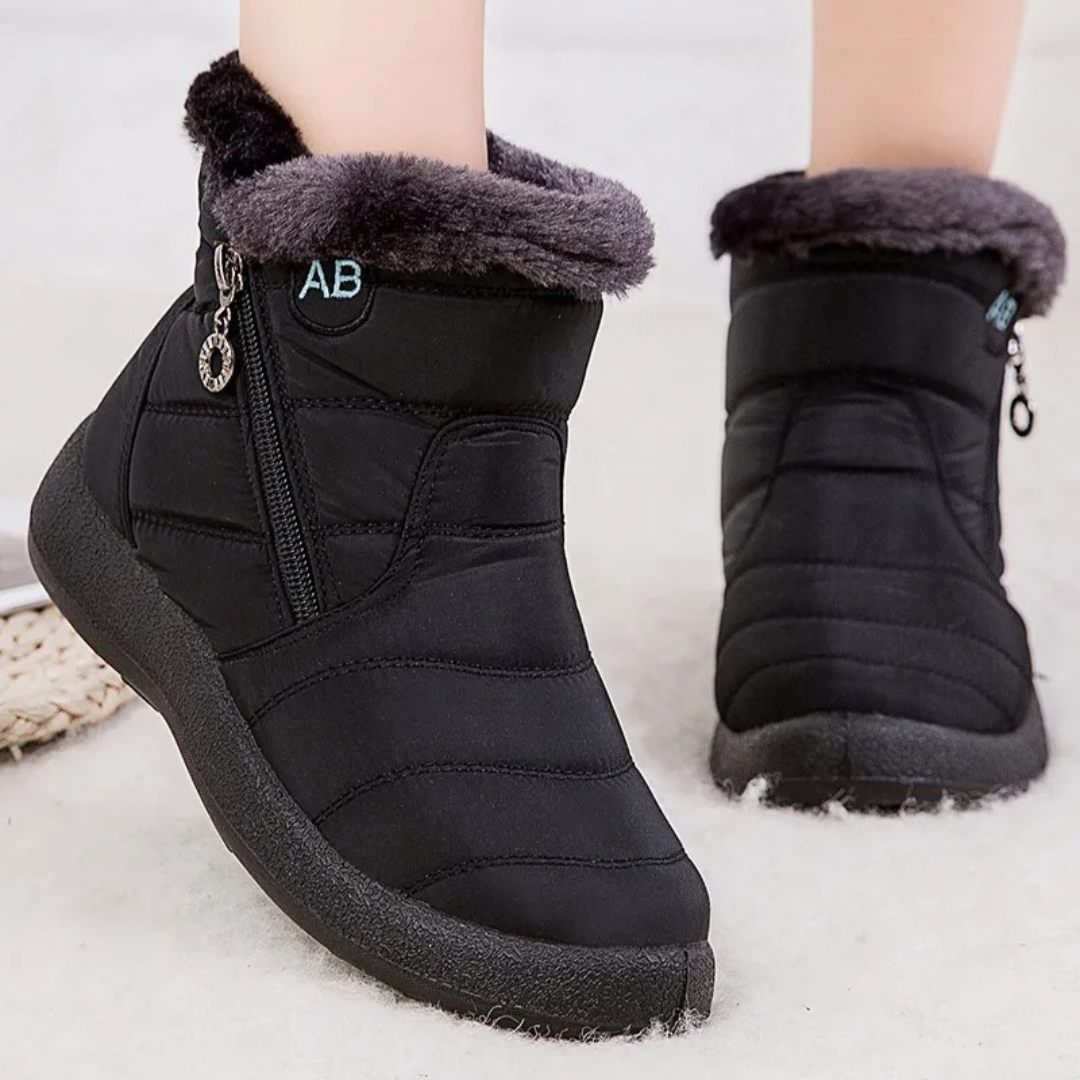 Wasserdichte Winterstiefel mit Plüschfutter und rutschfester Gummisohle für Damen, Schneestiefel, Winterschuhe, warm | Sansoti