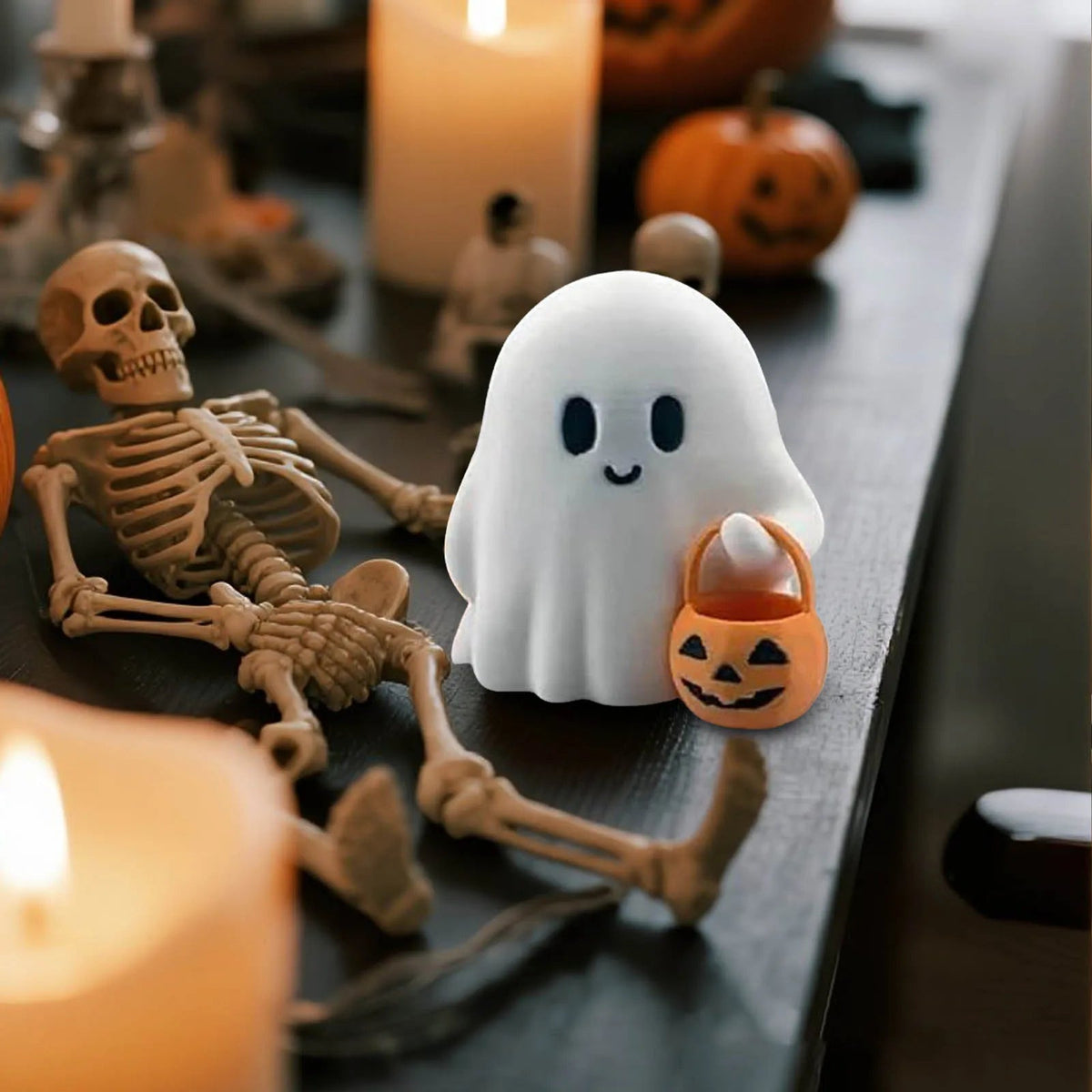 White Resin Ghost Figurines Halloween Decoration Table Desk Festive Home Accent Spooky Interior | Sansoti