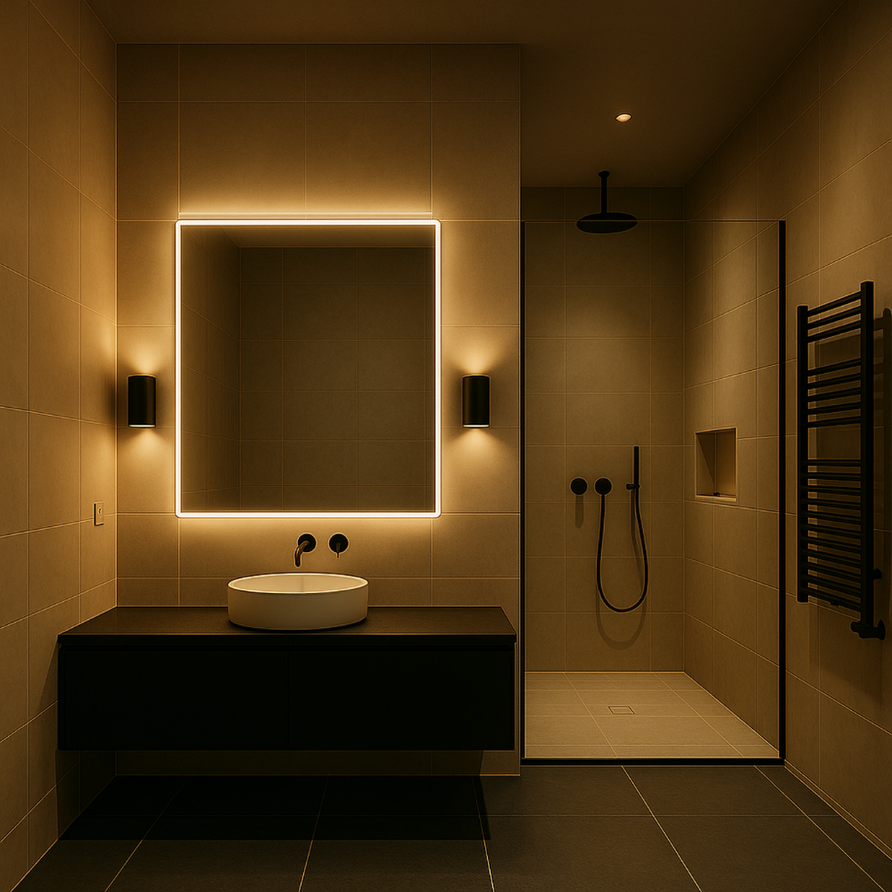 Dimmable Plug-In Night Light LED 10x10x8cm Black White Bedroom Hallway Bathroom Children's Room Wall Light | Sansoti