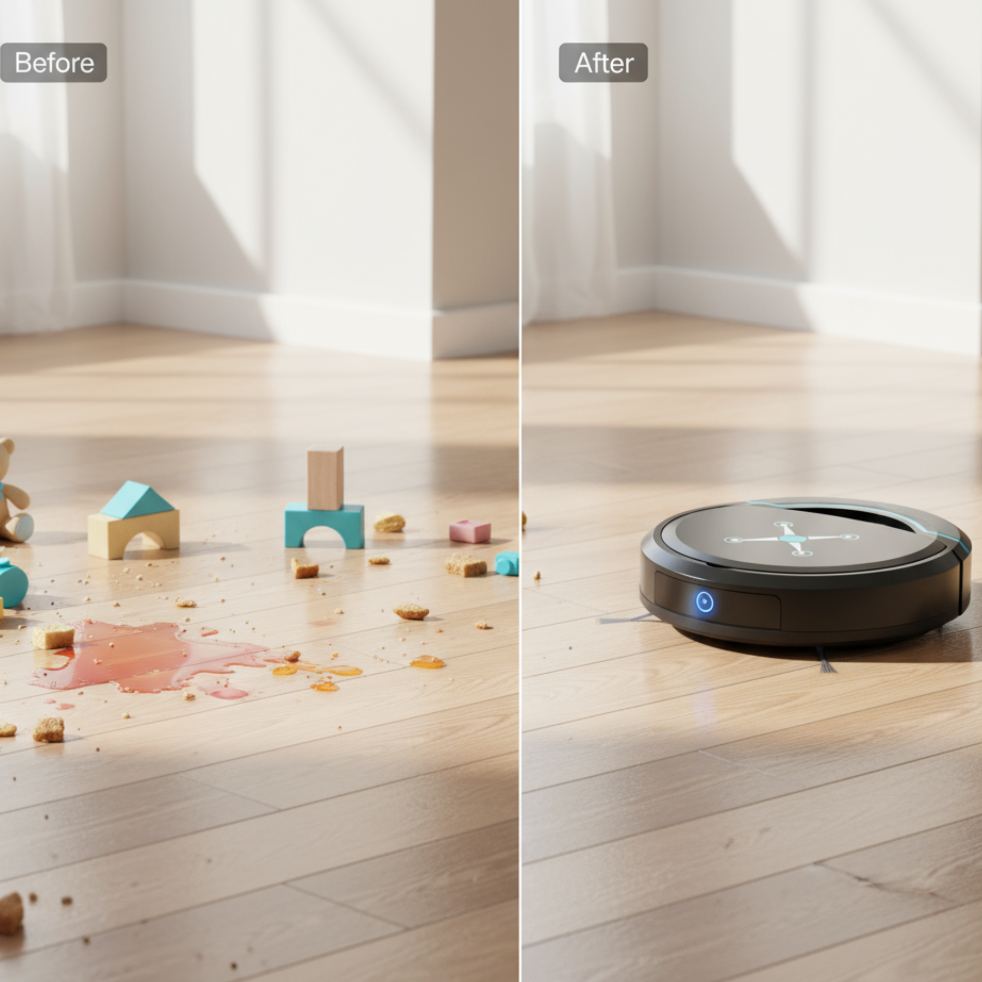 Autonome Robotstofzuiger met Slimme Navigatie en 16 Uur Accuduur | Automatische Stofzuiger voor Harde Vloeren Hout Vinyl Tegel Marmer USB Oplaadbaar Stil | Sansoti