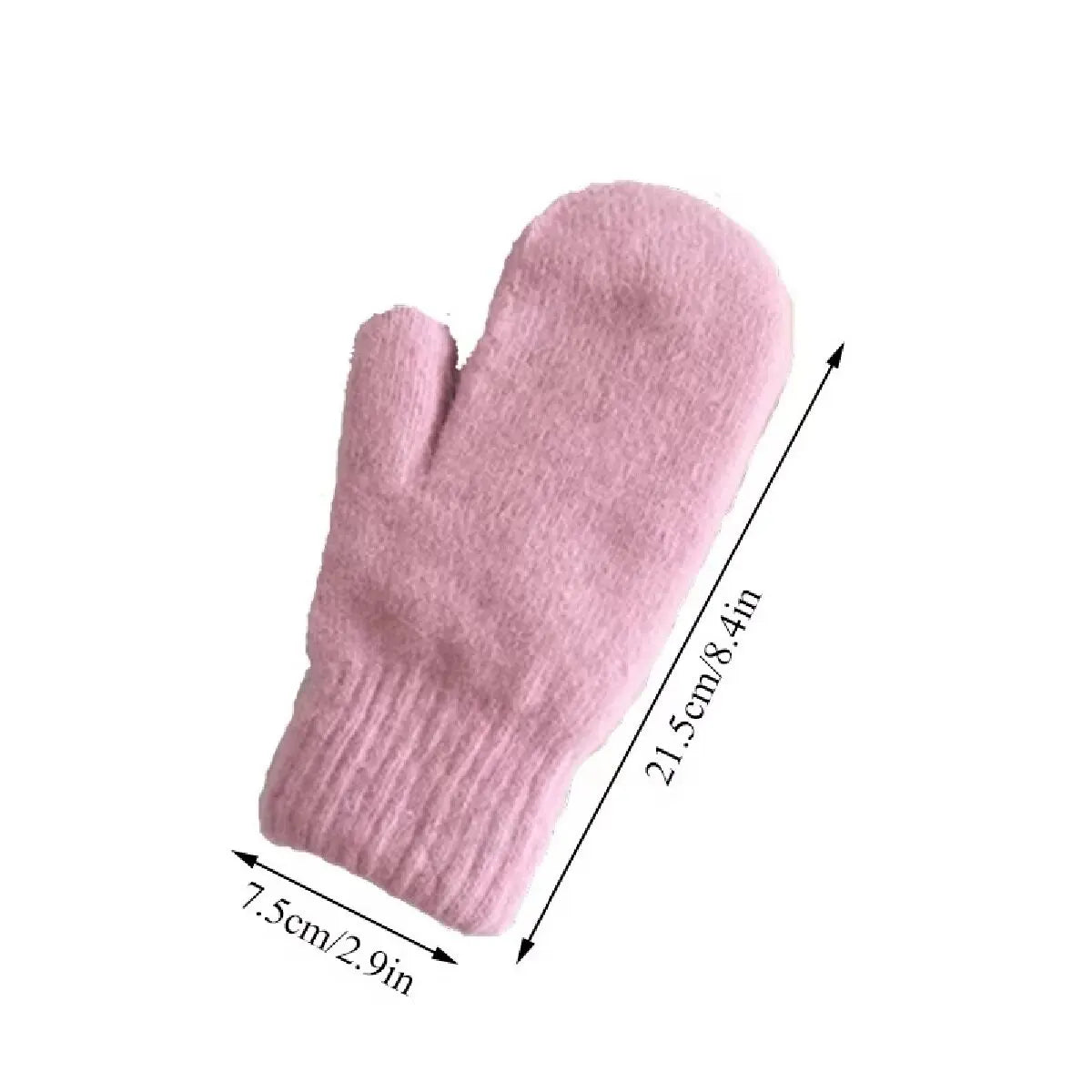Knitted Mittens with Faux Fur, Fully Lined, Winter Warmth, Women's Men's Unisex Gloves, Winter Accessory | Sansoti