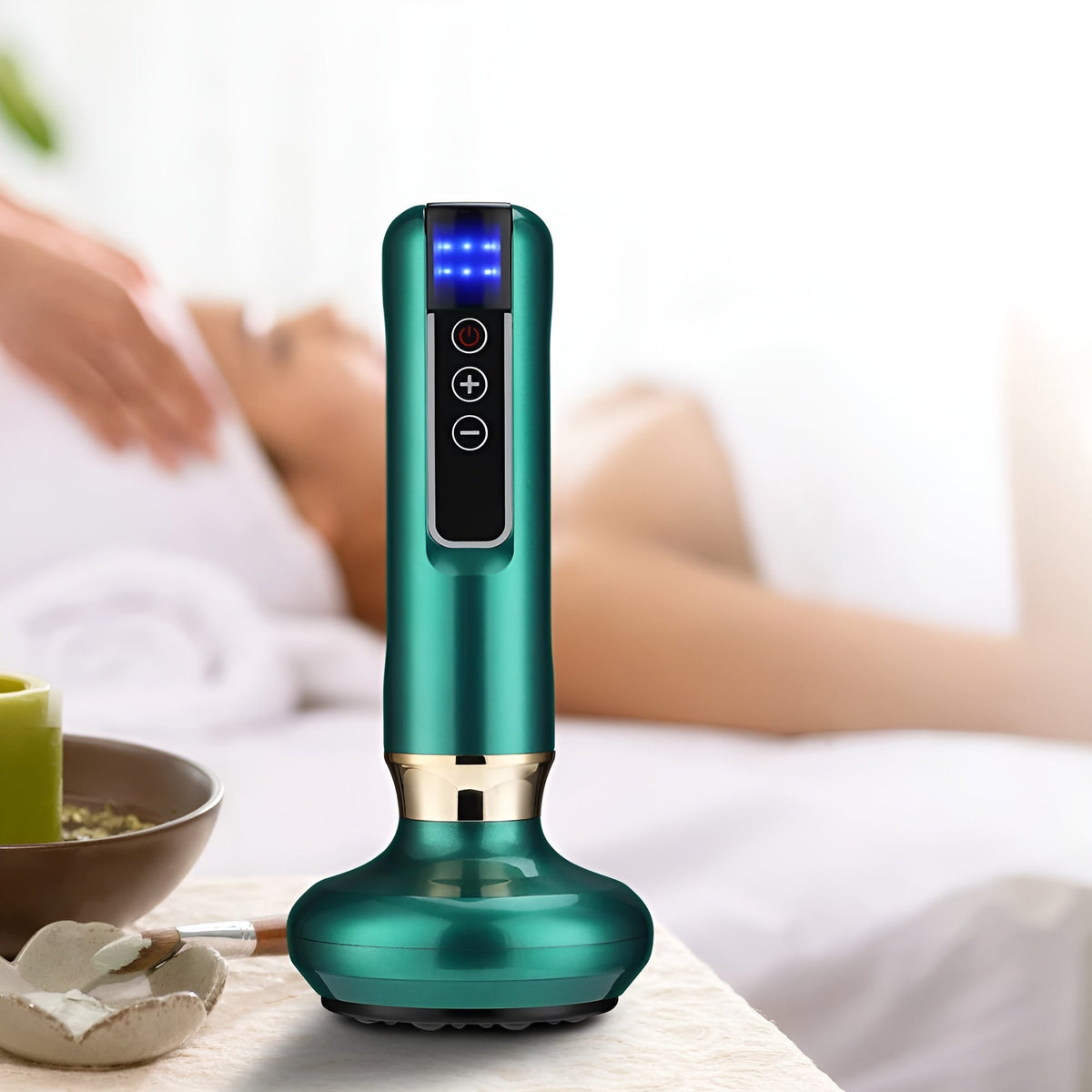 Cordless Massage Device with Suction Function, Heat, ABS and 1800mAh Battery for Back, Shoulders, Legs and Neck Muscles | Sansoti