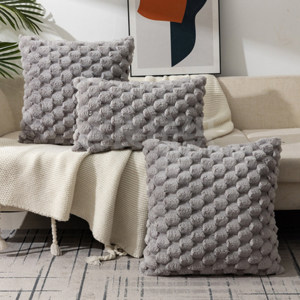 Kussenhoes 3D textuur katoen polyester roze sierkussen bank slaapkamer decoratief zacht hoes kussen vierkant rechthoek | Sansoti