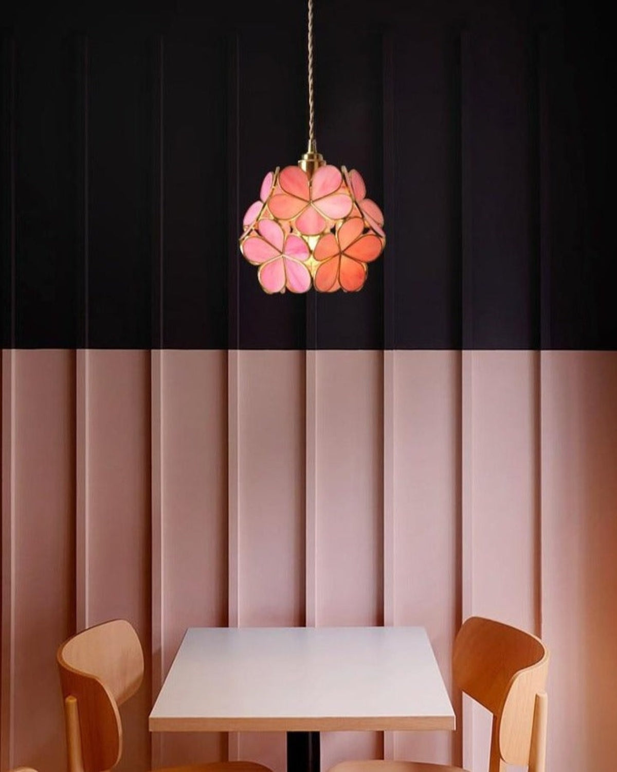 Handgemaakte Hanglamp met Acryl Bloem en IJzeren Frame Transparant Roze Blauw Beige voor Eetkamer Woonkamer Slaapkamer | Sansoti