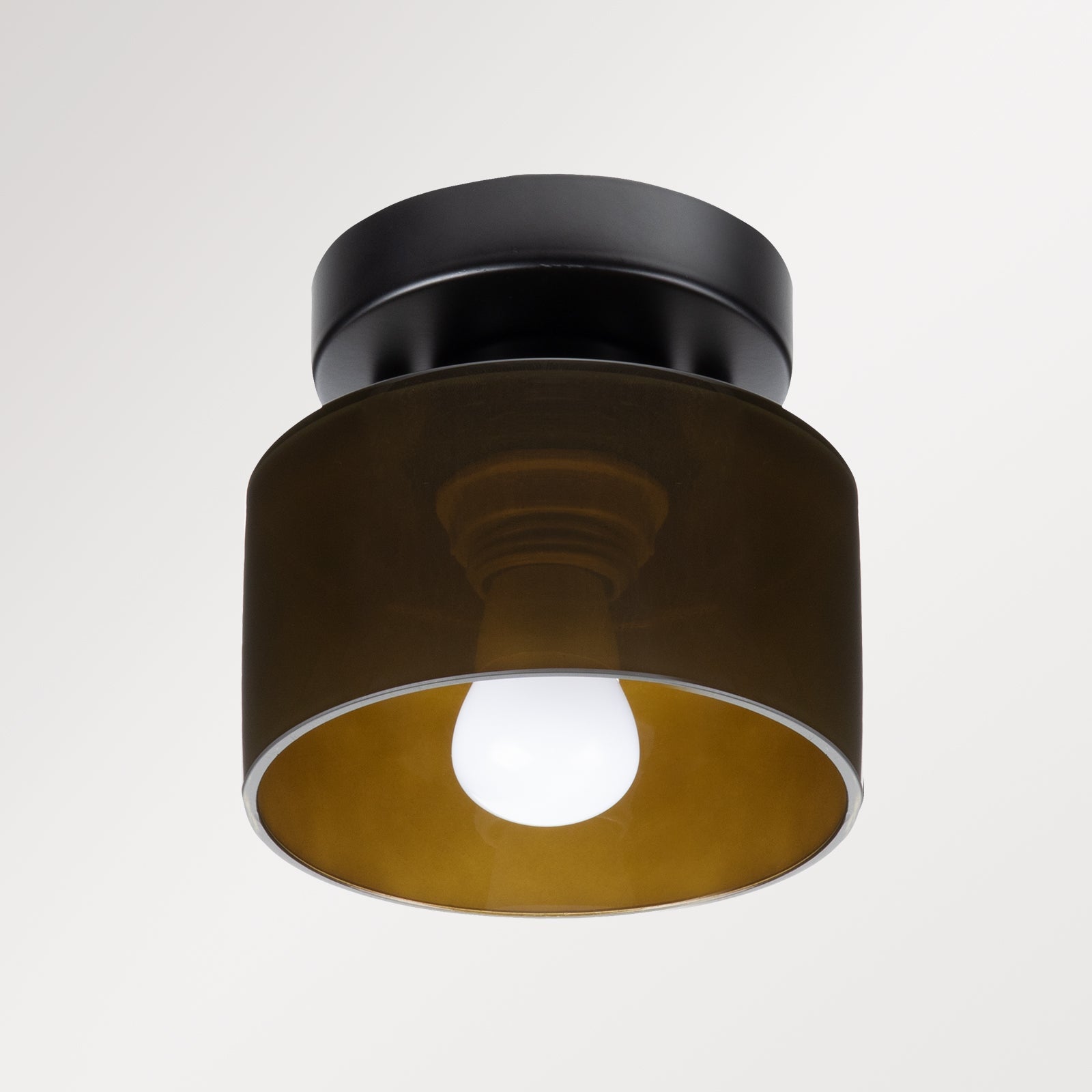 Deckenleuchte Glas Retro E27/E26 Bernstein Küche Flur Wohnzimmer Rundes Design Stimmungslicht Vintage Stil | Restfield