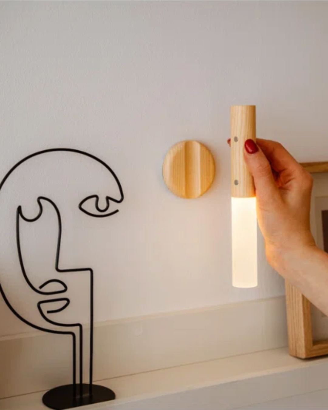 Oplaadbare Houten Wandlamp met Bewegingssensor – Dimbaar LED Nachtlampje voor Hal Gang Slaapkamer | Sansoti