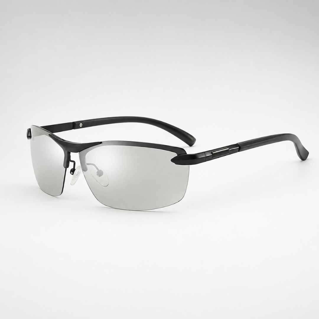Lightweight Polarized Sunglasses Half-Frame Photochromic UV400 Protection Sports Cycling Driving | Sansoti