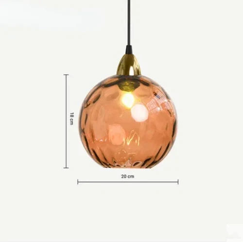 Szklana lampa wisząca w kształcie kuli z trzonkiem E27 i ciepłym światłem do salonu, jadalni i sypialni, oświetlenie nastrojowe, designerska | Sansoti