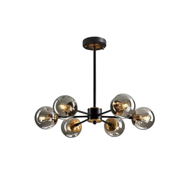 Lustre scandinave Ida verre fer noir salon salle à manger suspension moderne design éclairage forme sphérique | Restfield