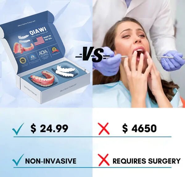 Cosmetic Denture Prosthesis for Adults, Removable Silicone Tooth Filling, Reusable, Natural White | Sansoti