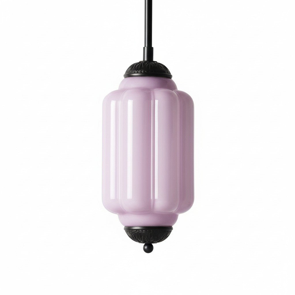 Vintage Melkglazen Hanglamp met Gegolfde Rand – Scandinavische Sfeerverlichting voor Keuken en Slaapkamer | Sansoti