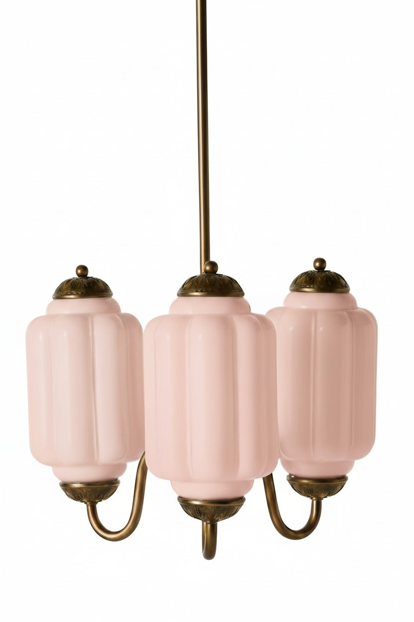 Vintage Melkglazen Hanglamp met Gegolfde Rand – Scandinavische Sfeerverlichting voor Keuken en Slaapkamer | Sansoti