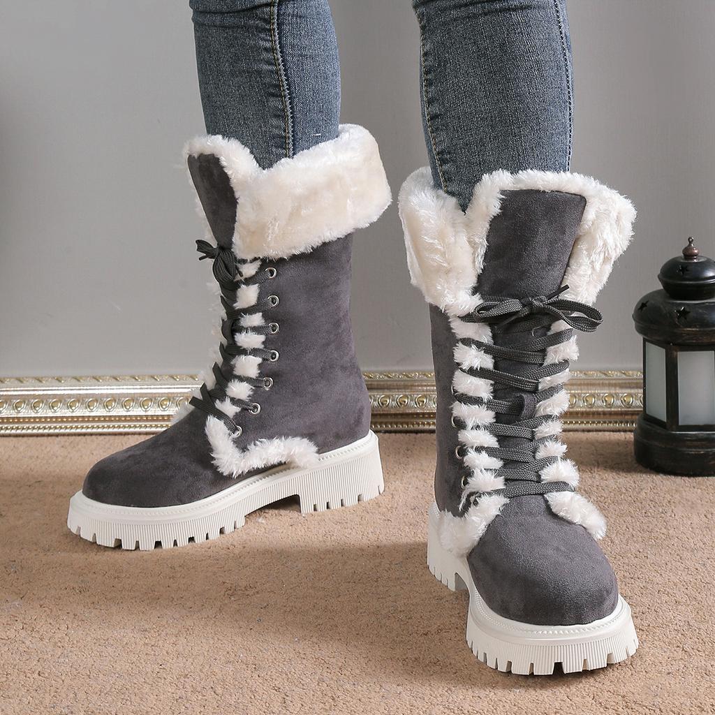 Suede Snow Boots with Orthopedic Sole Women's Men's Winter Boots Warm Waterproof Non-Slip Mid-Calf | Sansoti