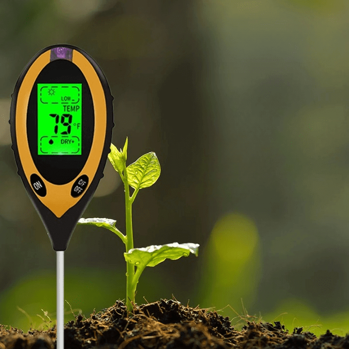 Digitale 4-in-1 Grondtester pH-Waarde Vocht Temperatuur Licht Bodemanalyse voor Tuin Moestuin Planten Groei Optimalisatie | Sansoti