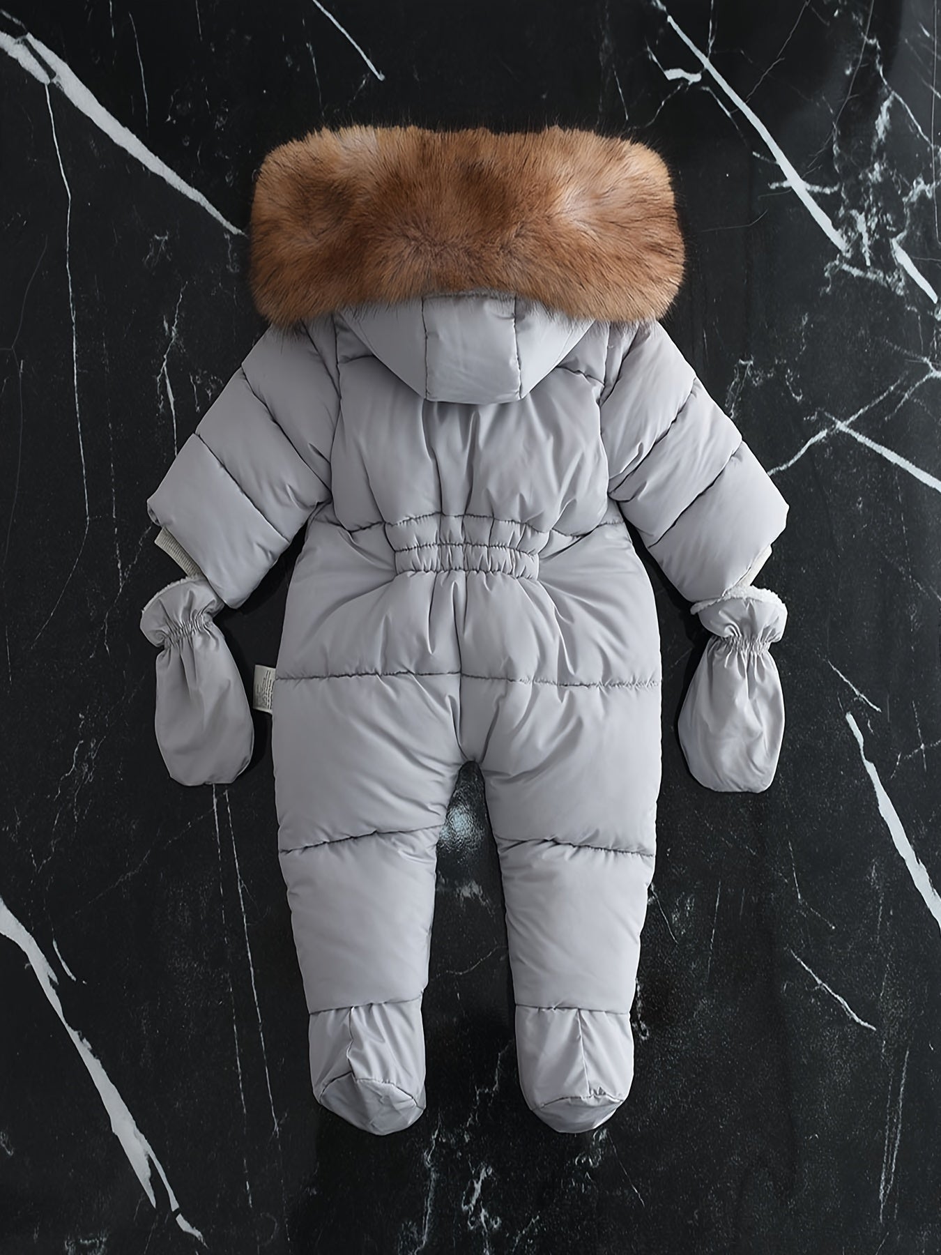 Baby Winterpakje met Capuchon en Kunstbont voor 0-12 Maanden | Sansoti