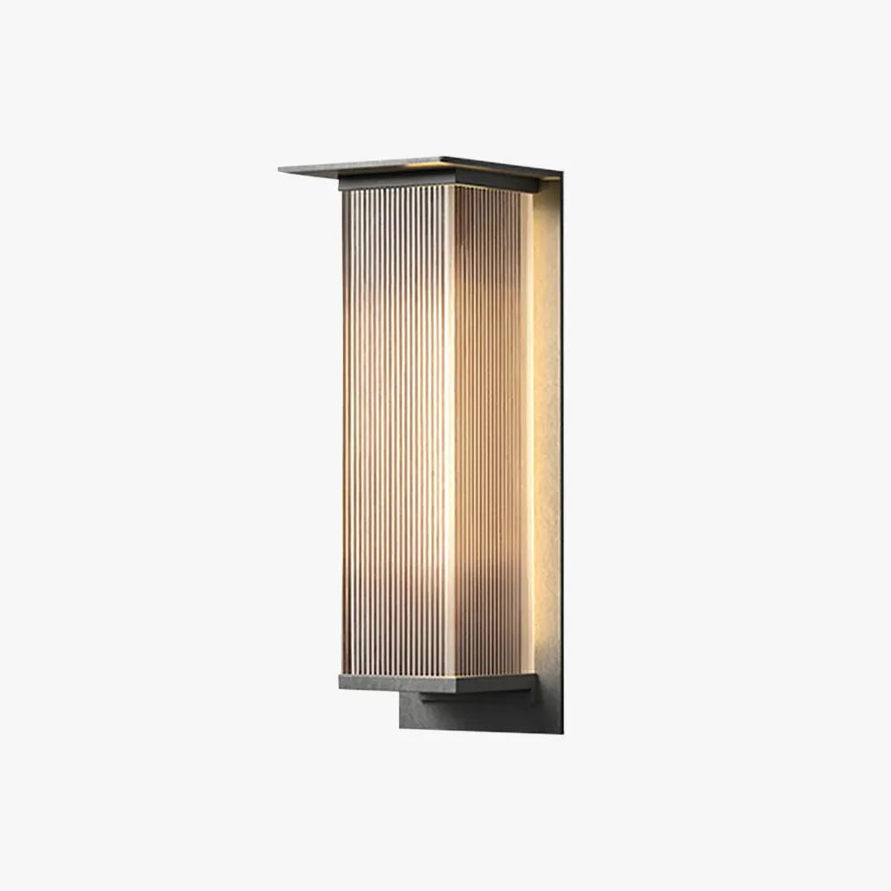 Rectangular Outdoor Wall Lamp Metal LED IP68 Waterproof Modern Design Garden Terrace Veranda Facade Black | Sansoti