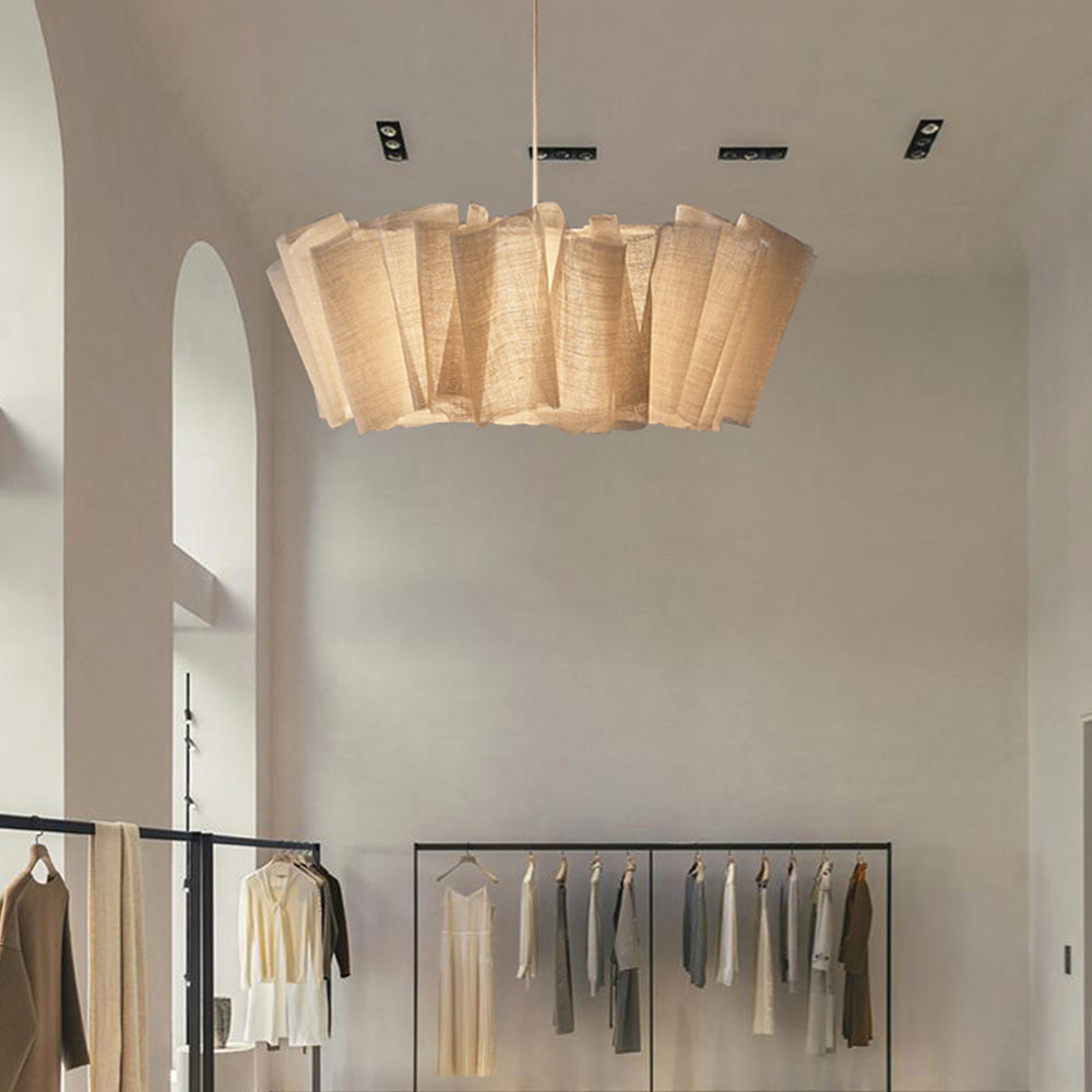 Geplisseerde Stoffen Hanglamp – Minimalistische Scandinavische Verlichting voor Eetkamer & Woonkamer | Sansoti