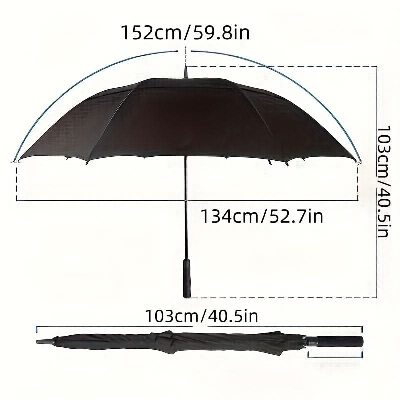 Extra-Large Automatic Umbrella with Vented Double Canopy, Wind-Resistant, for Golf, Walking, and Events | Sansoti