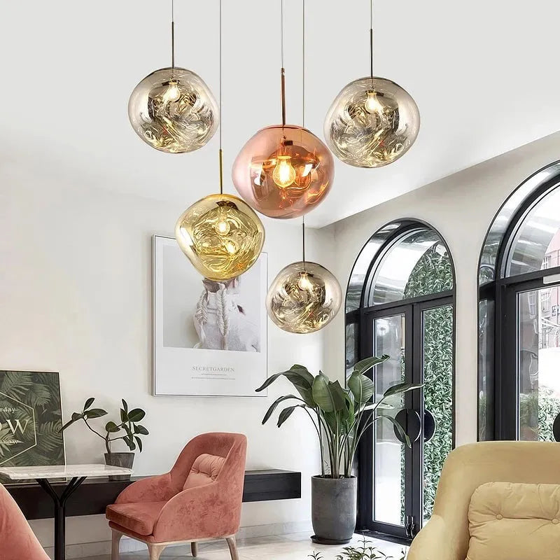 Hanglamp Lava Design Led Rond Goud Zilver Rood Rookgrijs Woonkamer Slaapkamer | Sansoti