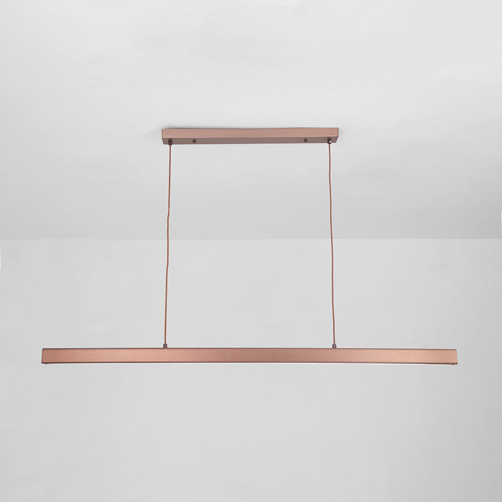 Hanglamp Rechthoekig LED Dimbaar Zwart Bruin Metaal Acryl Eettafel Woonkamer 80-150cm | Sansoti
