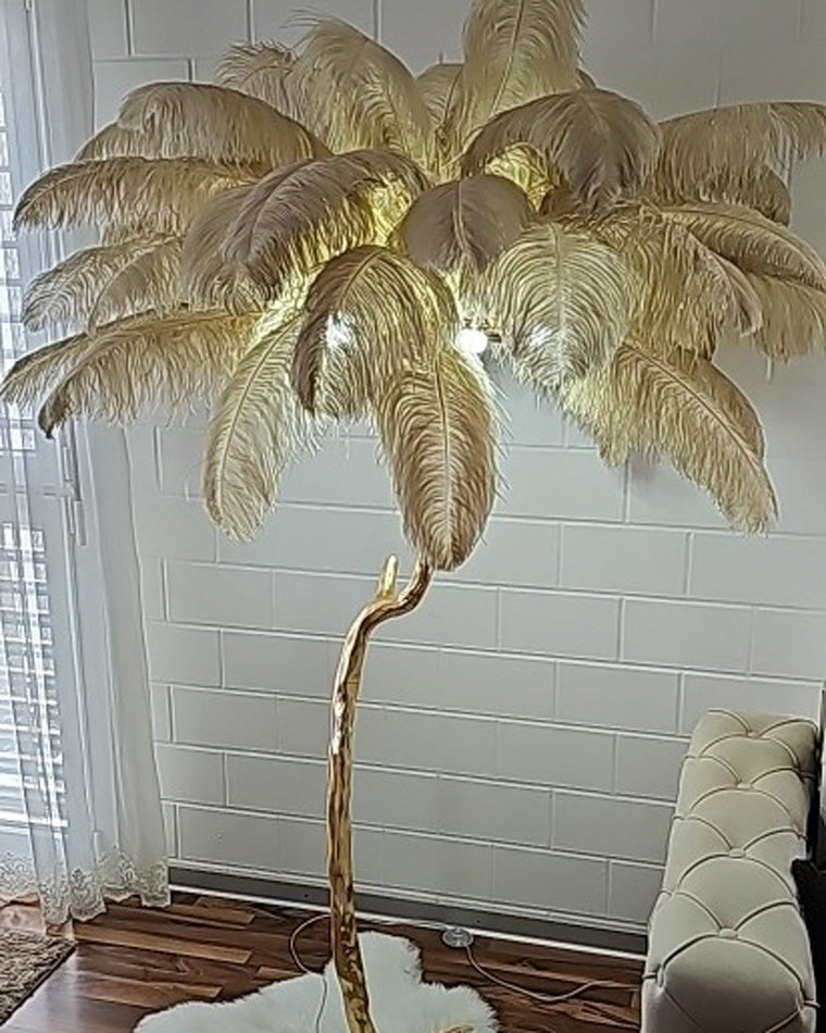 Stehlampe Federn Palme Harz Dekorativ Warmweiß Wohnzimmer Schlafzimmer Standleuchte | Restfield