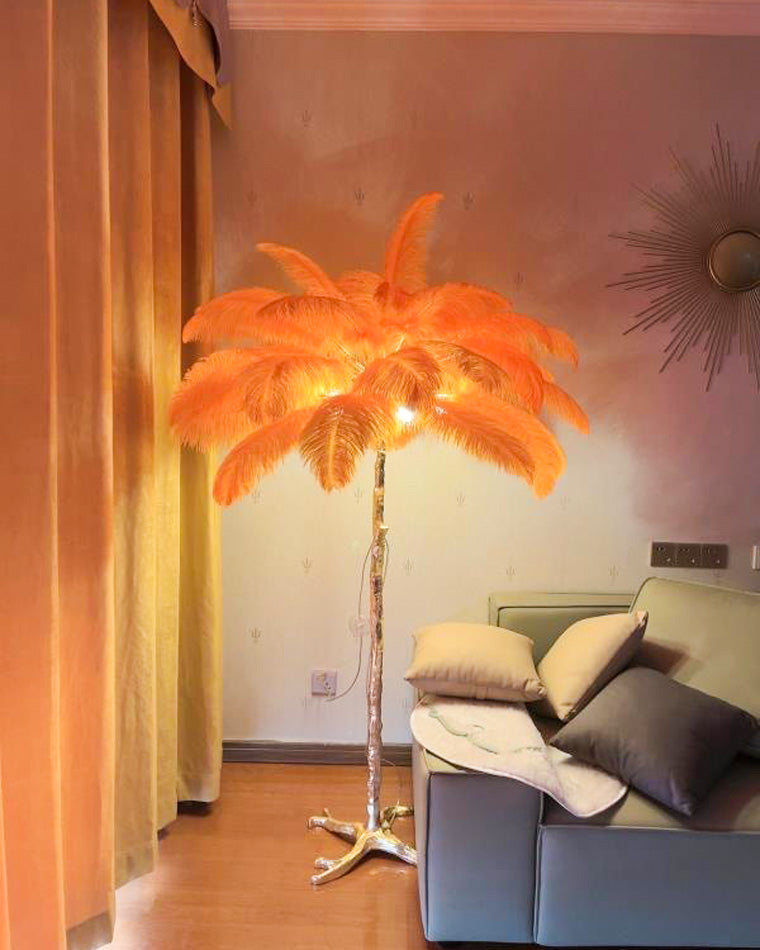 Stehlampe Federn Palme Harz Dekorativ Warmweiß Wohnzimmer Schlafzimmer Standleuchte | Restfield
