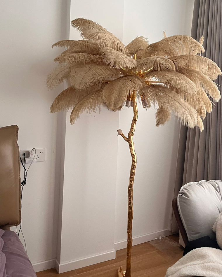 Stehlampe Federn Palme Harz Dekorativ Warmweiß Wohnzimmer Schlafzimmer Standleuchte | Restfield