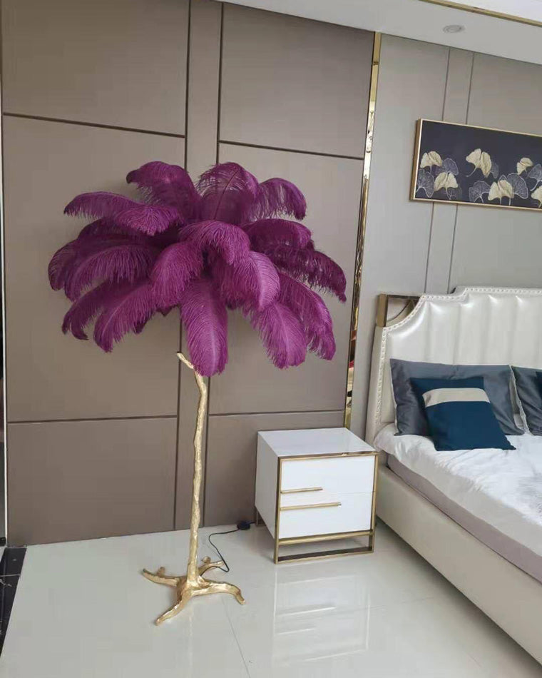 Stehlampe Federn Palme Harz Dekorativ Warmweiß Wohnzimmer Schlafzimmer Standleuchte | Restfield