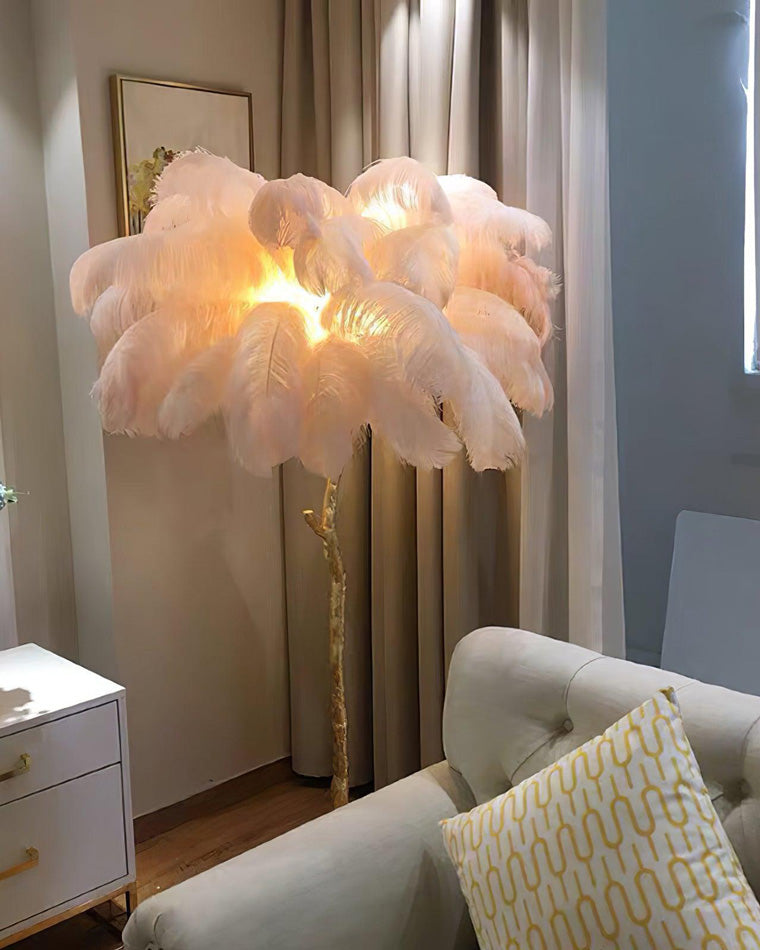 Stehlampe Federn Palme Harz Dekorativ Warmweiß Wohnzimmer Schlafzimmer Standleuchte | Restfield