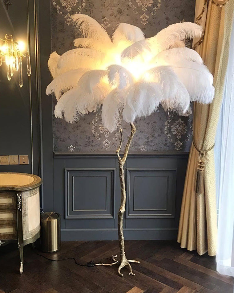 Stehlampe Federn Palme Harz Dekorativ Warmweiß Wohnzimmer Schlafzimmer Standleuchte | Restfield