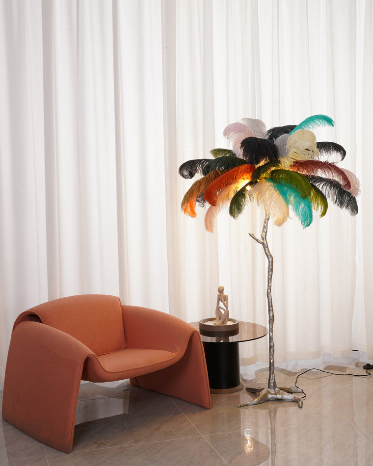 Stehlampe Federn Palme Harz Dekorativ Warmweiß Wohnzimmer Schlafzimmer Standleuchte | Restfield