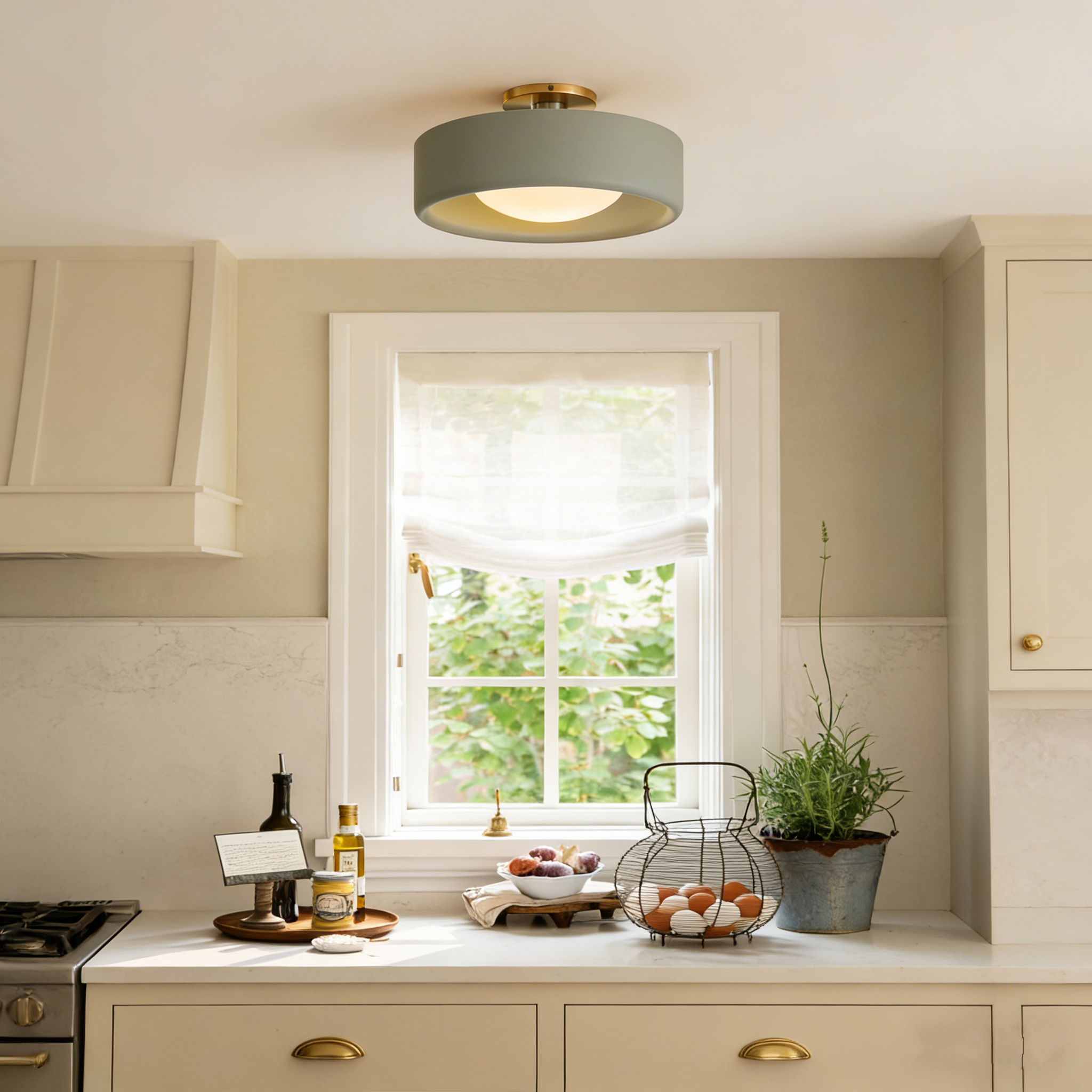 Keramische Plafondlamp Scandinavisch Design met Halfrond Porselein Kap | Sansoti
