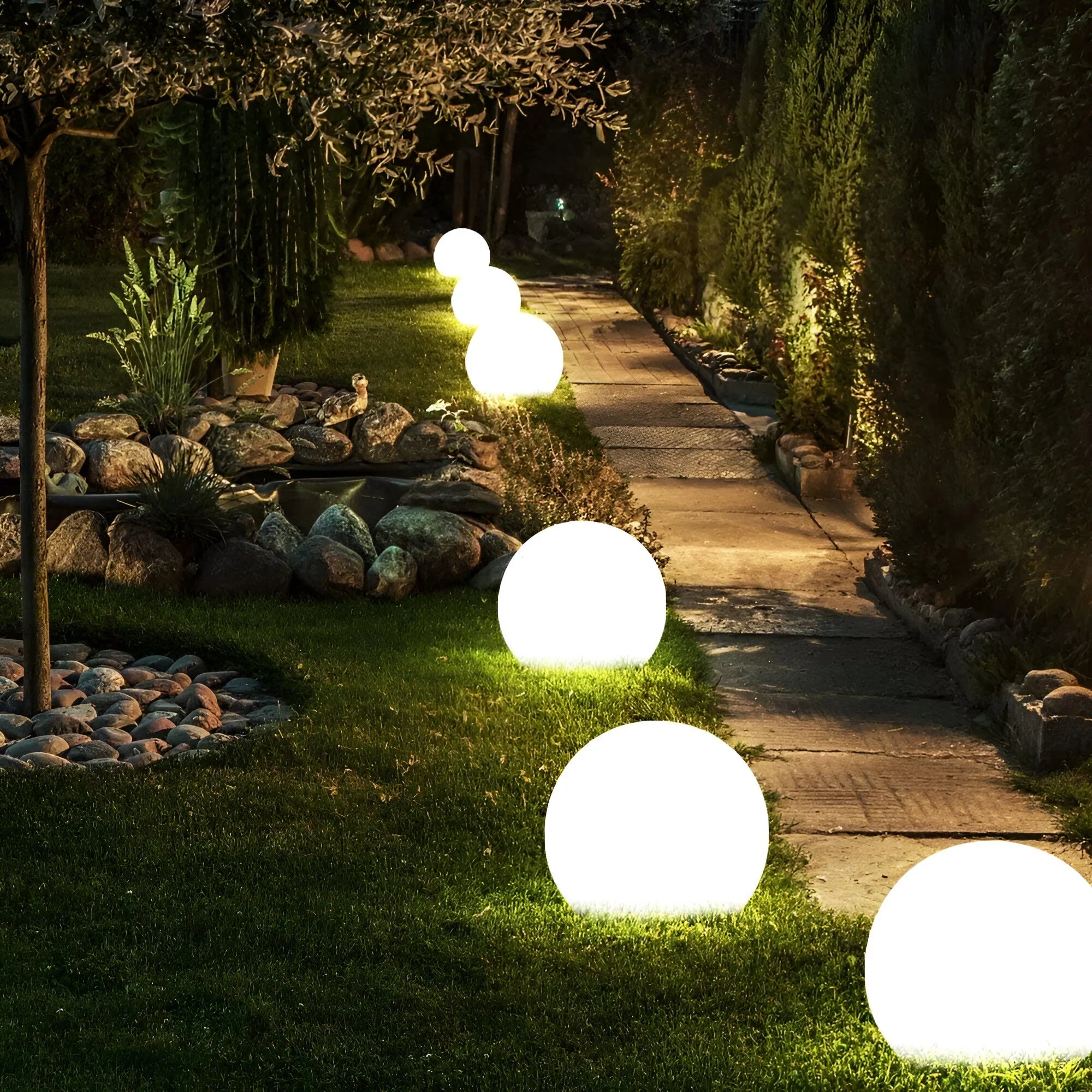 Weerbestendige Tuinbol LED-Lamp – Draadloos Oplaadbaar Sfeerverlichting voor Tuin Terras – Waterdicht Buitenlamp met Kleurwisselaar | Sansoti