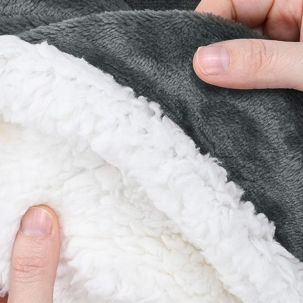 Dwustronny koc Velours & Sherpa 150x200 cm Ciepły koc domowy z mikrofibry na sofę i łóżko do salonu i sypialni | Sansoti